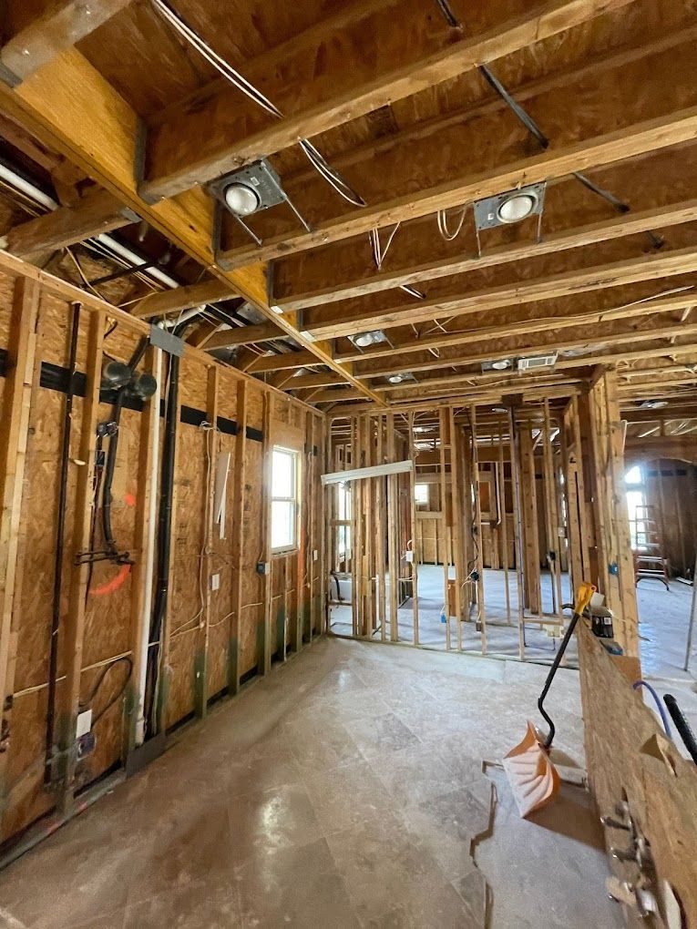 Interior framing during a post-loss rebuild